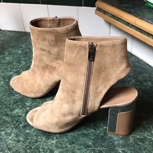 Vince suede heel booties with cut out